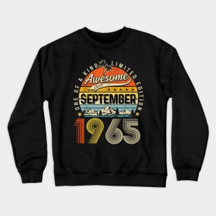 Awesome Since September 1965 Vintage 58th Birthday Crewneck Sweatshirt